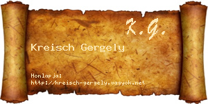 Kreisch Gergely névjegykártya